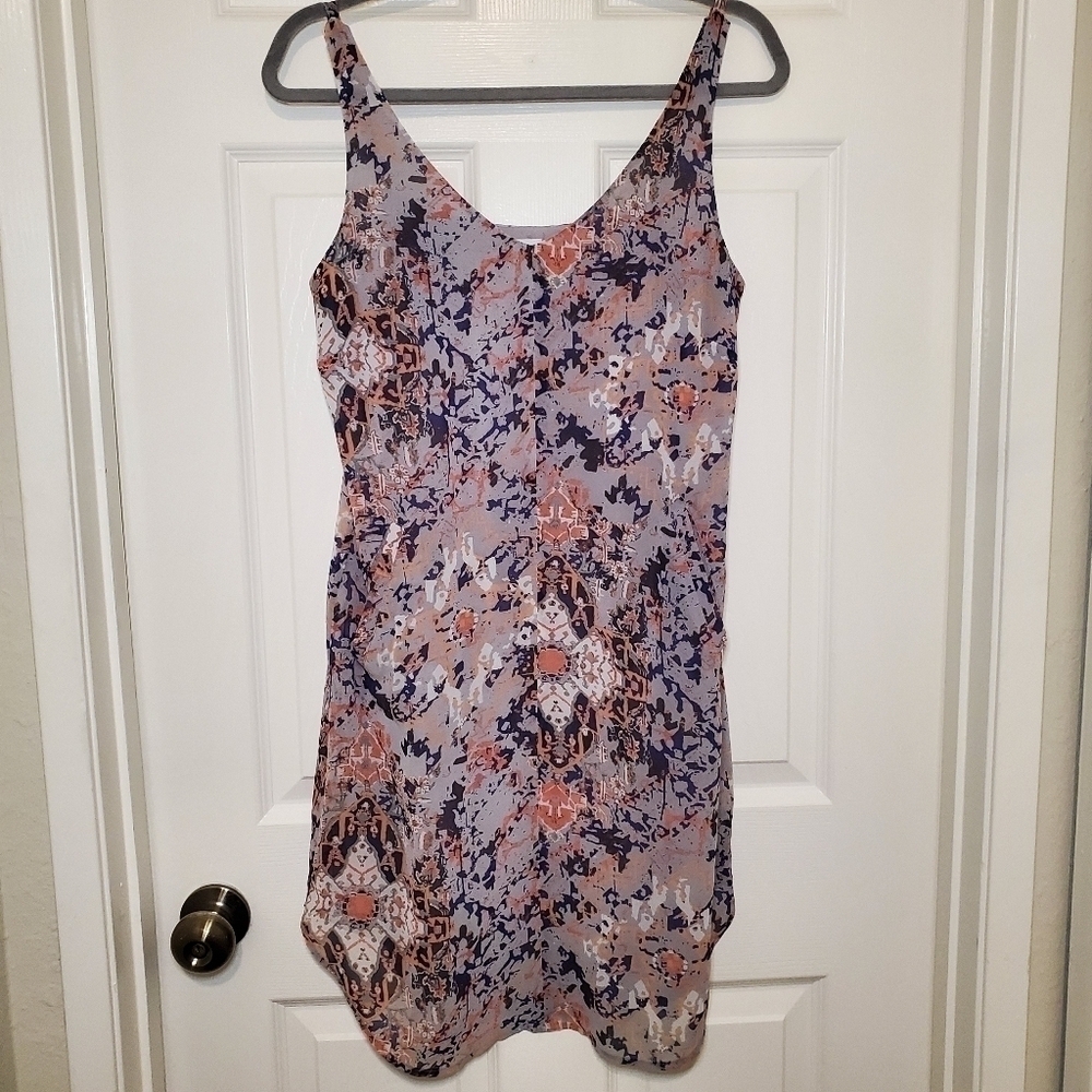 Cabi Fresco Dress Style 5049 Chiffon Water Color Print Double Chiffon Sz XS